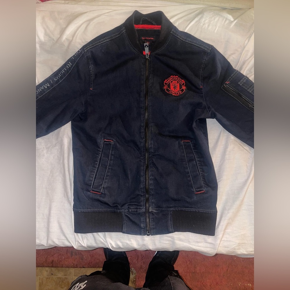 True Religion X Manchester United Denim Bomber Jacket